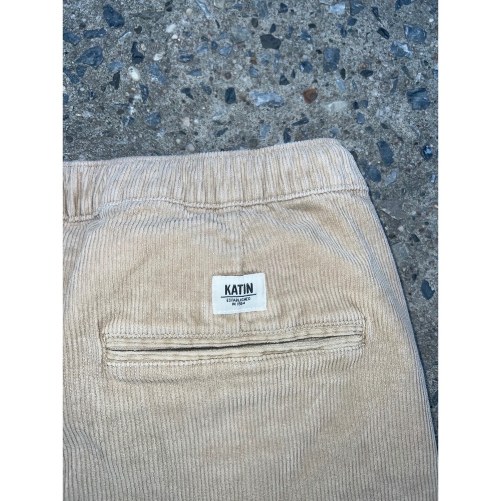 Katin Mens Corduroy Shorts Tan Khaki Elastic Waist Drawstring Stretch XL - Picture 11 of 11